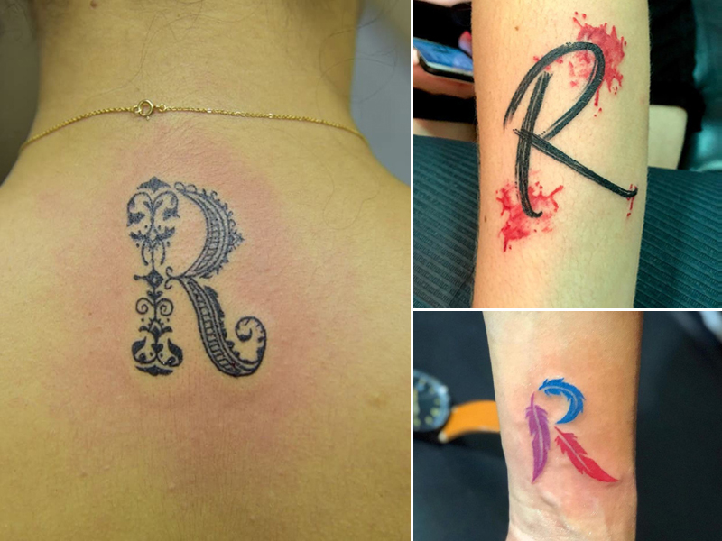R Letter Tattoo -mallit