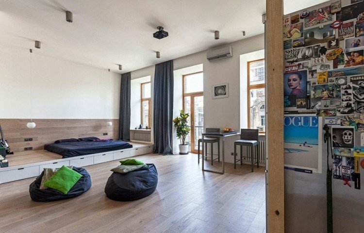 möblering 1 rums lägenhet kiev lägenhet design beanbag sovplats