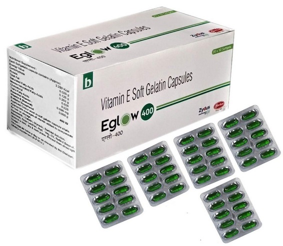 Eglow E -vitamiinin pehmeät geelikapselit