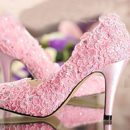 Σχεδιαστής Ροζ παπούτσια Stilettos με ψηλό τακούνι