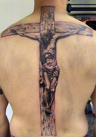 Jeesuksen ja ristin tatuointisuunnittelu