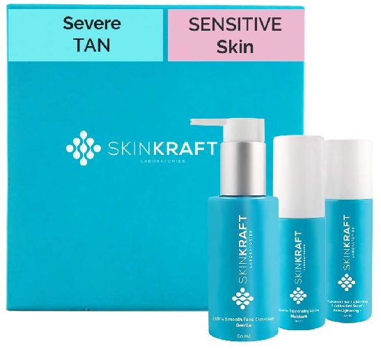 Σετ προσώπου αφαίρεσης Skinkraft Severe Tan για ευαίσθητο δέρμα