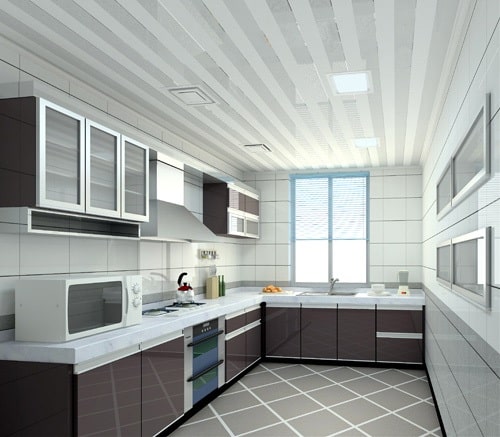 Σχέδια οροφής PVC για κουζίνα