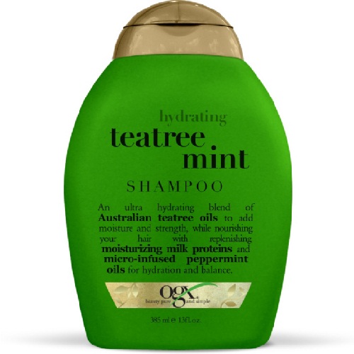 Organix kosteuttava teepuu minttu shampoo