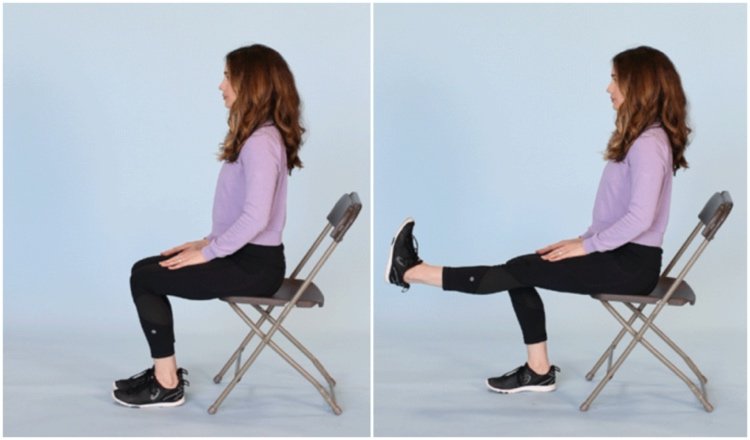 övningar mot knäsmärta medan du sitter