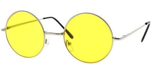 Κίτρινο γυαλί ηλίου στρογγυλό σχήμα