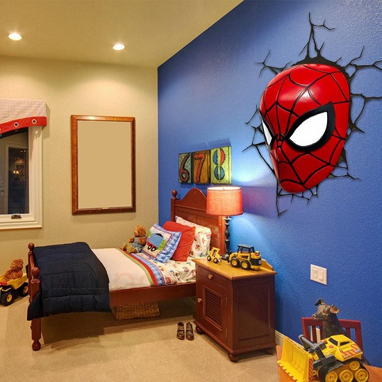 Spiderman -makuuhuoneen tarvikkeet