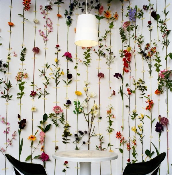 Dekorativa väggbeklädnad-blommor väggidéer