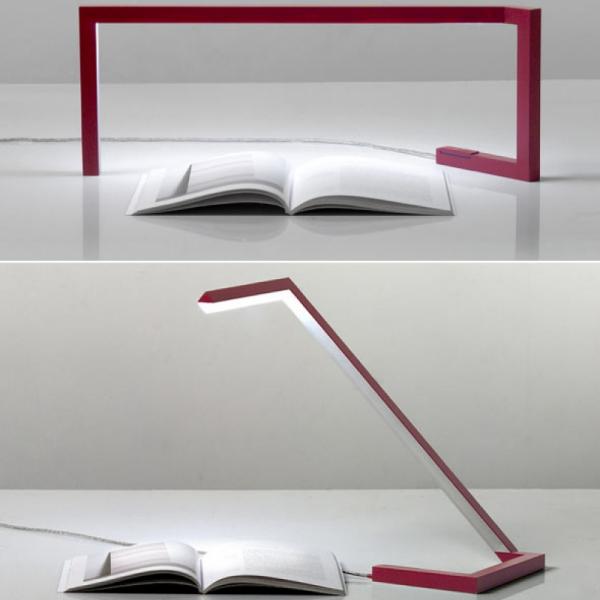 hinder designer bordslampa flexibel röd