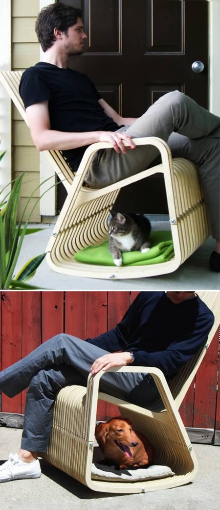 Möbler-idéer-husdjur-gungstol-integrerad-kennel-Paul Kweton
