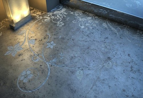 lyxiga golv betongblommor