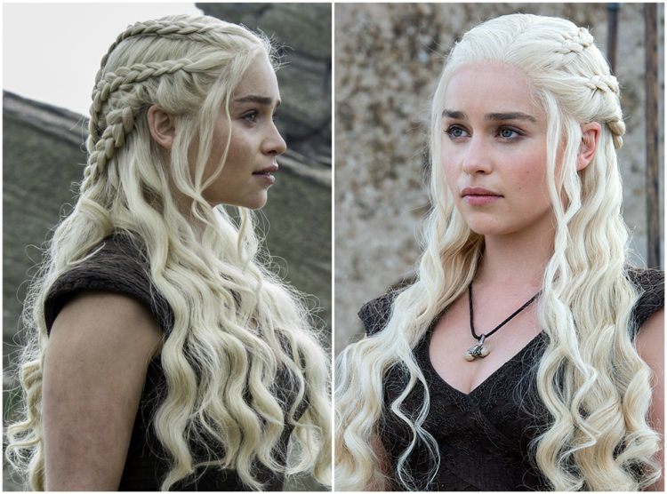 Game of Thrones frisyrer Khaleesi flätad frisyr halvöppen