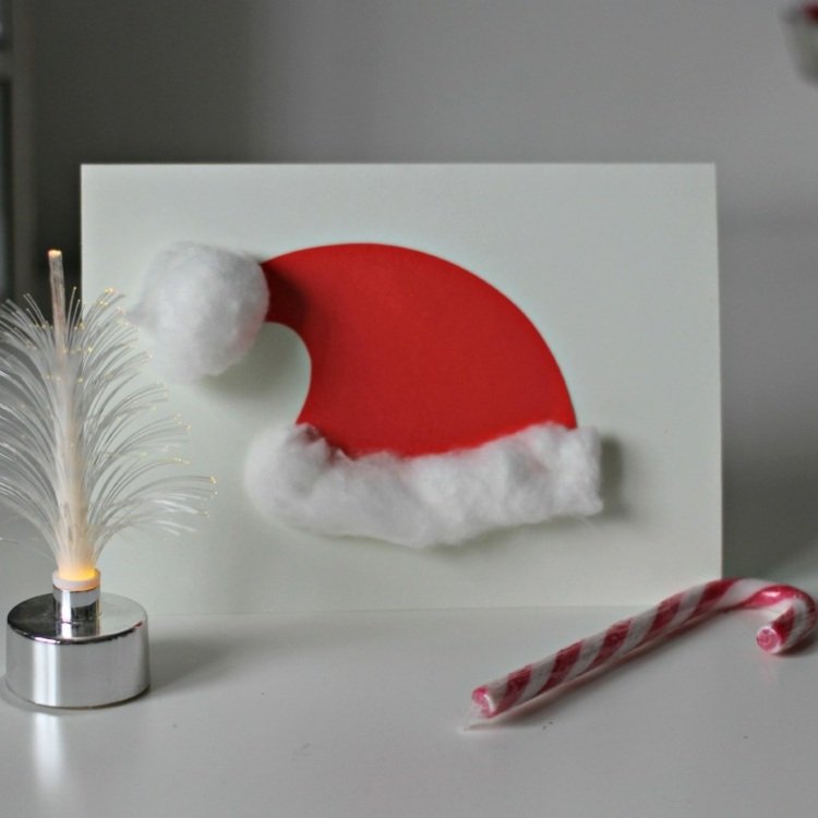 barn tinker julkort santa hatt mall vaddering helt enkelt skriva ut