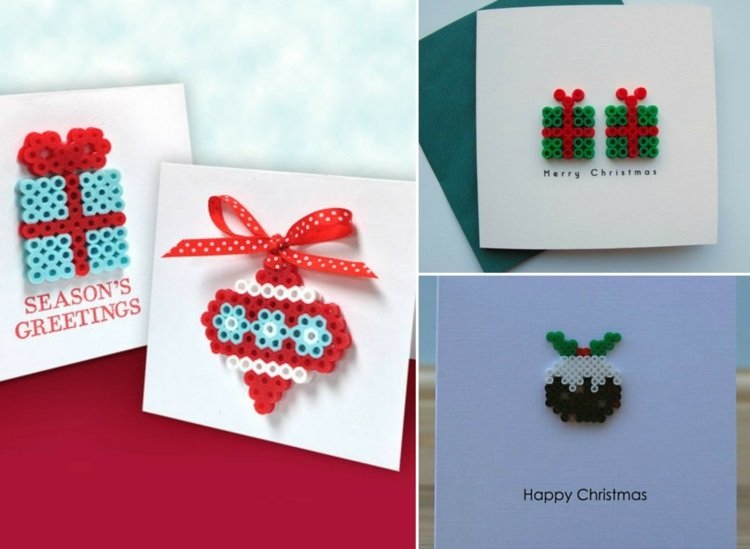 tinker julkort barn perler pärlor idéer inspiration dekorera present