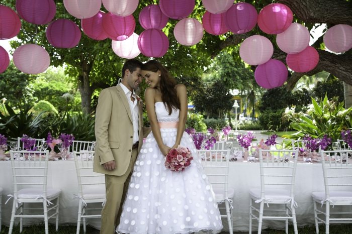 Bröllop dekoration idéer lykta luftballonger