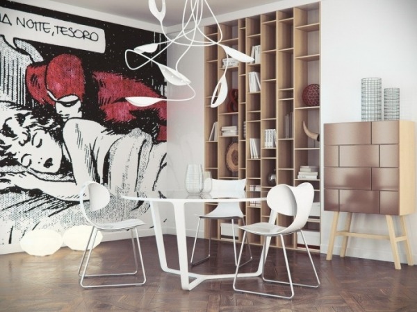 Pop Art tecknad minimalistisk möbel väggdekor
