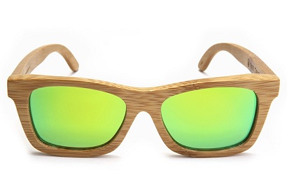 Ξύλινο Πλαίσιο Γυαλιά ηλίου με καθρέφτη πράσινο για αγόρια