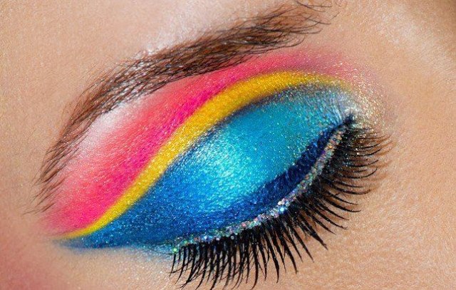 Smink för ögonen-färgglada ögonskugga-eyeliner glans tips-make-up korrekt-applicera
