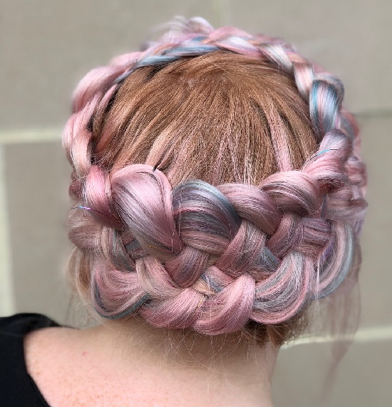 5 Strand Pink Braidupdo