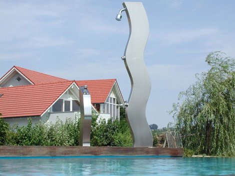 moderna trädgård duschar rostfritt stål designer era