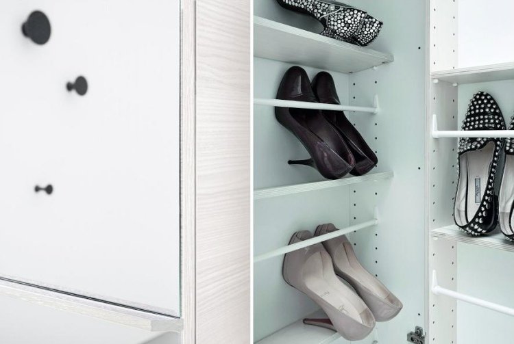 skoskåp-idéer-linjär-vita-skor-förvaring-hyllor-design-kreativ-praktisk