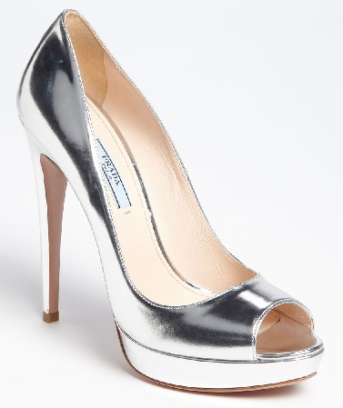 Γυναικεία παπούτσια Silver Peep Toes