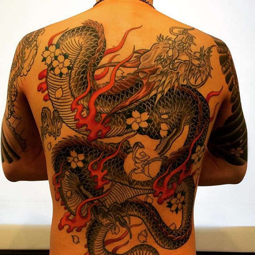 Ιαπωνικό σχέδιο τατουάζ δράκων για άνδρες