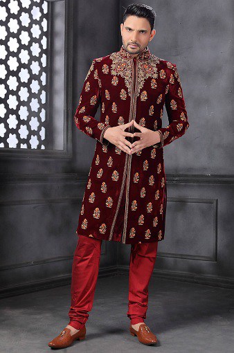 Jodhpuri Velvet Sherwani