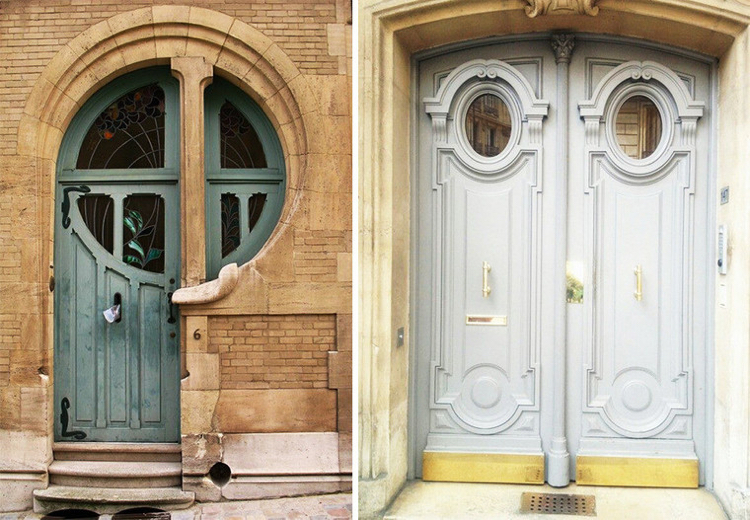 Art Nouveau -dörrar runt fönsterelement