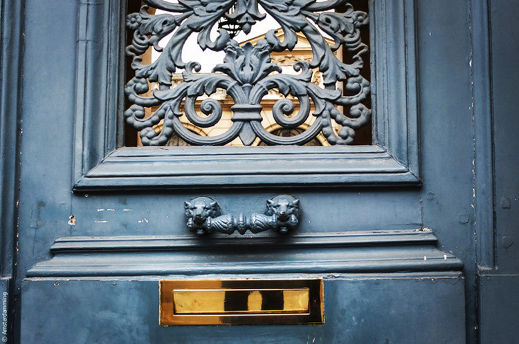 Art Nouveau dörr mässing stolpe slot
