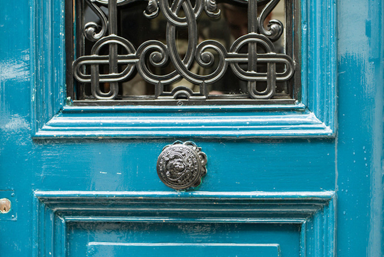 Antika dörrbeslag Art Nouveau dörrhandtag