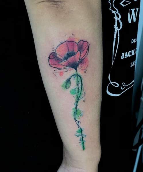 Απλό σχέδιο τατουάζ λουλουδιών
