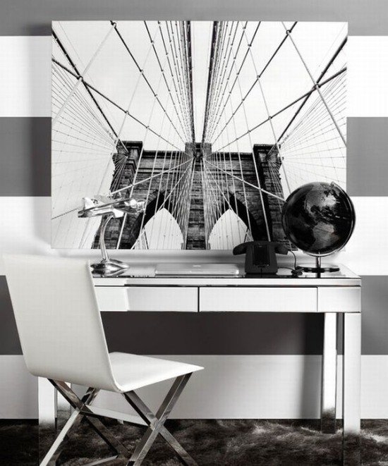 Levande idéer Hemmakontor svartvit svart minimalism