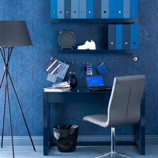 Living ideas hemmakontor mörkblå modern stol