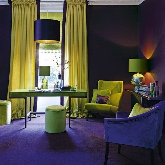 Levande idéer Hemmakontor indigo gul modernt hängande ljus