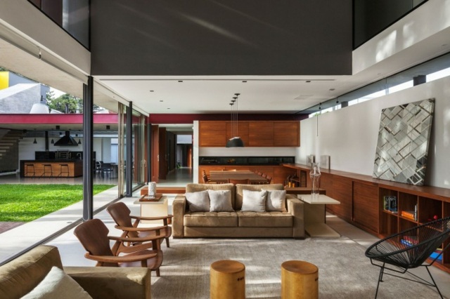 grå färg träpall fåtölj moderna möbler idéer för vardagsrum