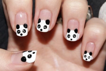Χαριτωμένα σχέδια τέχνης νυχιών Panda