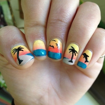 Art Palm Tree Nails Art