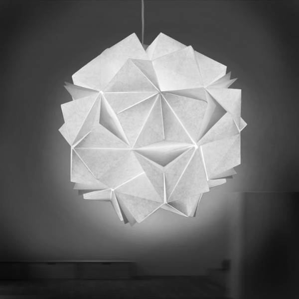Inomhusbelysning design origami papper vik idéer