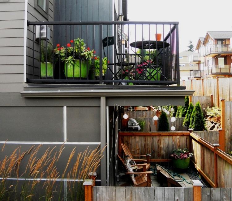 balkongräcke metall stadslägenhet-liten-gods-trädgård-del-andra-våningen
