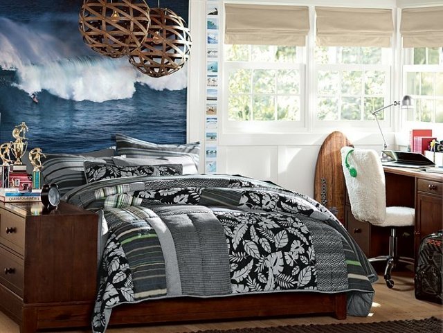 säng säng-säng låda-vägg-papper-foto-tapet-surf vågor-motiv