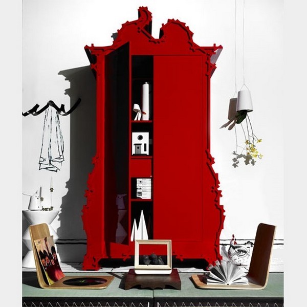designer garderob röd stil Ansträngande Thelermont Hupton
