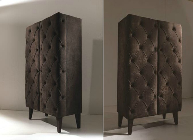 klassisk garderob capitonnated paneler brun ottello asnaghi