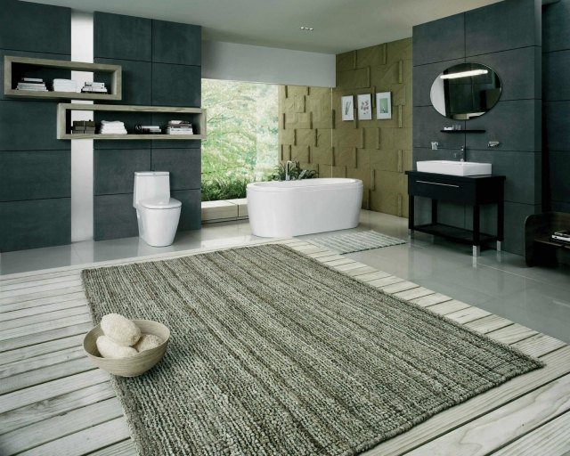 modernt-badrum-inredning-modulära-vägg-hyllor-trä-golv-golv-kontrasterande-färger