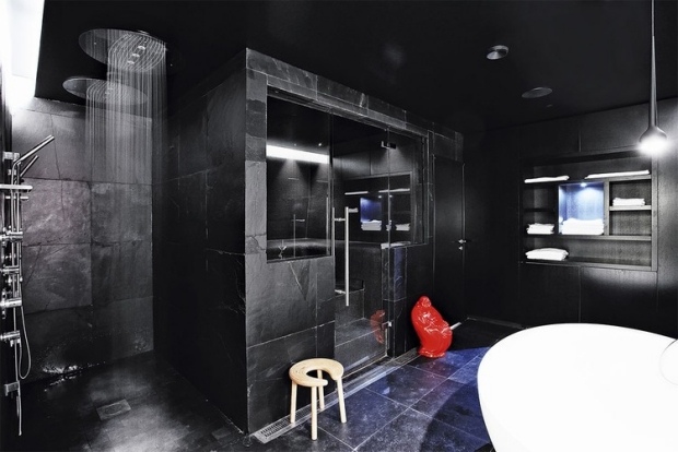 svart-badrum-bastu-regndusch-design-modern