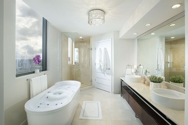 Badrum duschkabin hörnskåp badrumsredskap fåfänga fristående badkar
