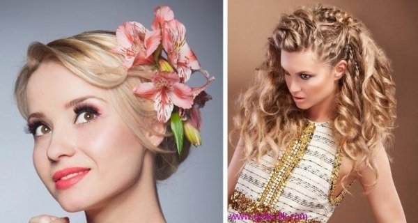 Hårtillbehör blommor vackra frisyrer prom frizzy