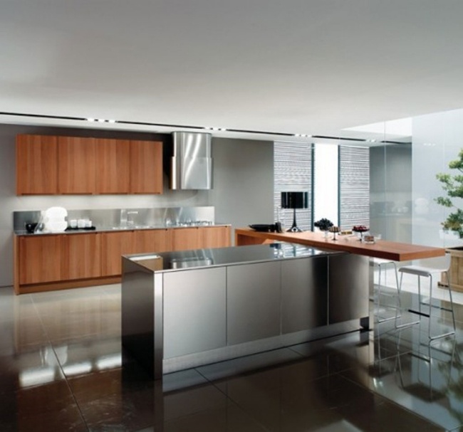 aluminiumträidéer för designer kök ö modern stil