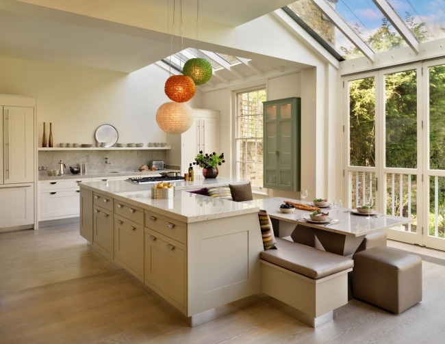 grädde interiör idéer för designer kök ö marmor