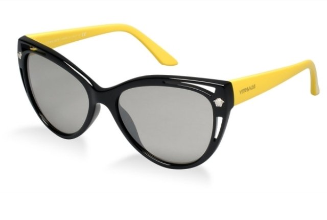 VERSACE-retro-kvinnor-glasögon-svart-gul